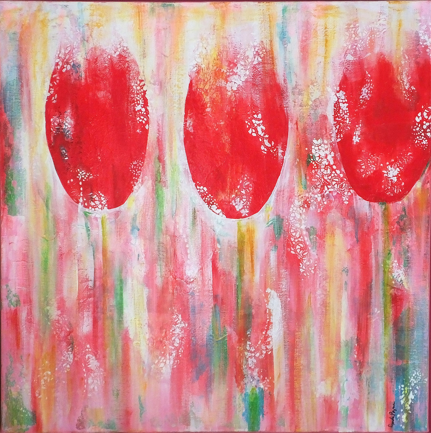 Painting: Tulips and Olde Lace by Lynda Pogue